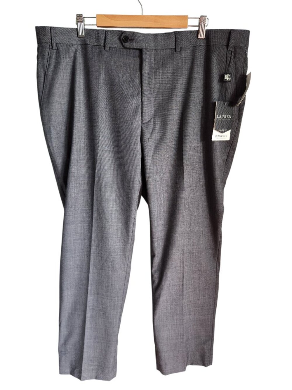 Lauren Ralph Lauren Pants 42x30 Mens Classic Fit Sharkskin Wool Suit Trouser